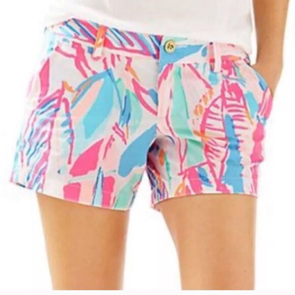 LILLY PULITZER | Callahan Shorts in Out to Sea Print Pink & Blue Women’s Size 00 - Picture 1 of 13